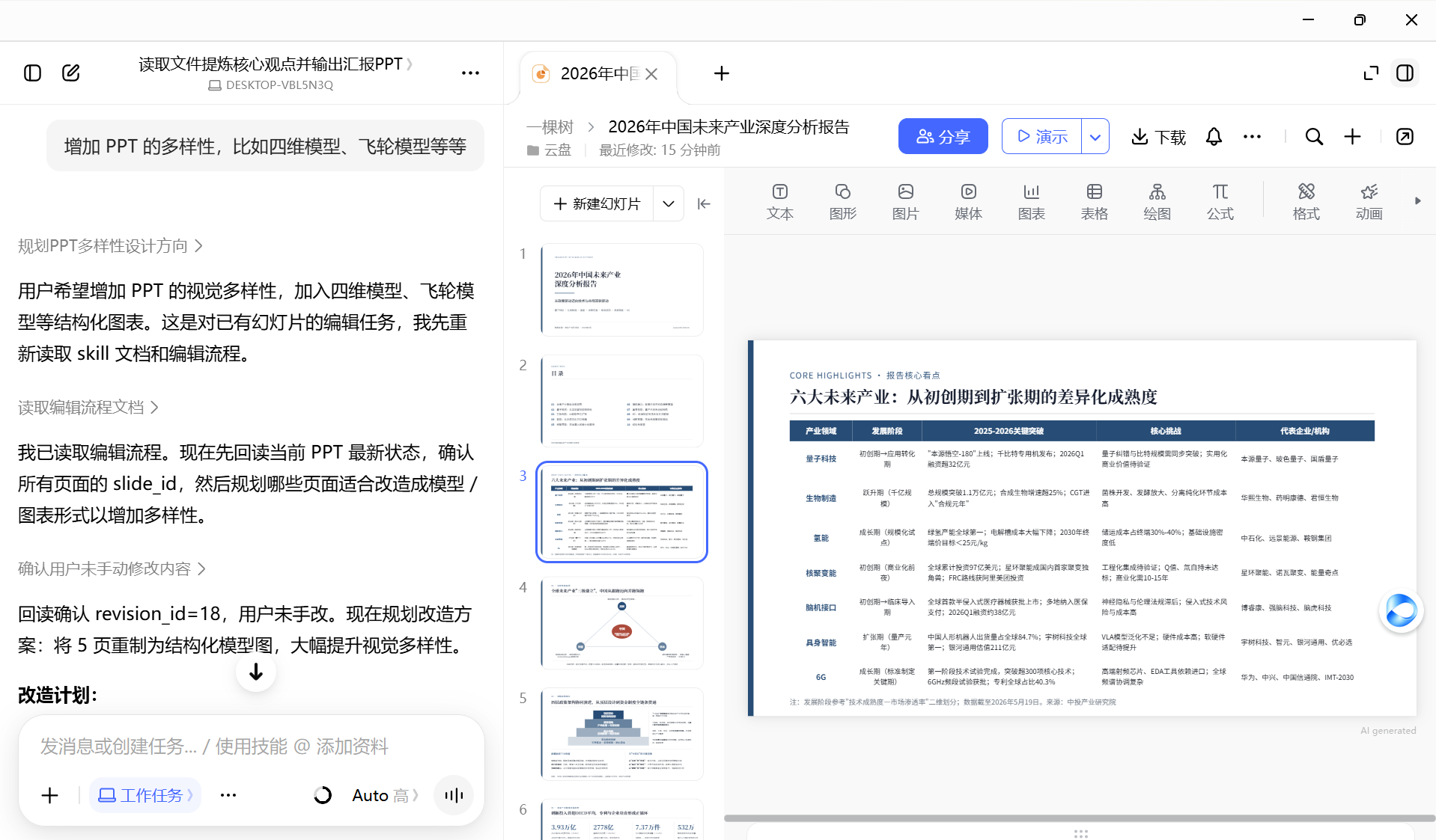 豆包工作,做PPT可行